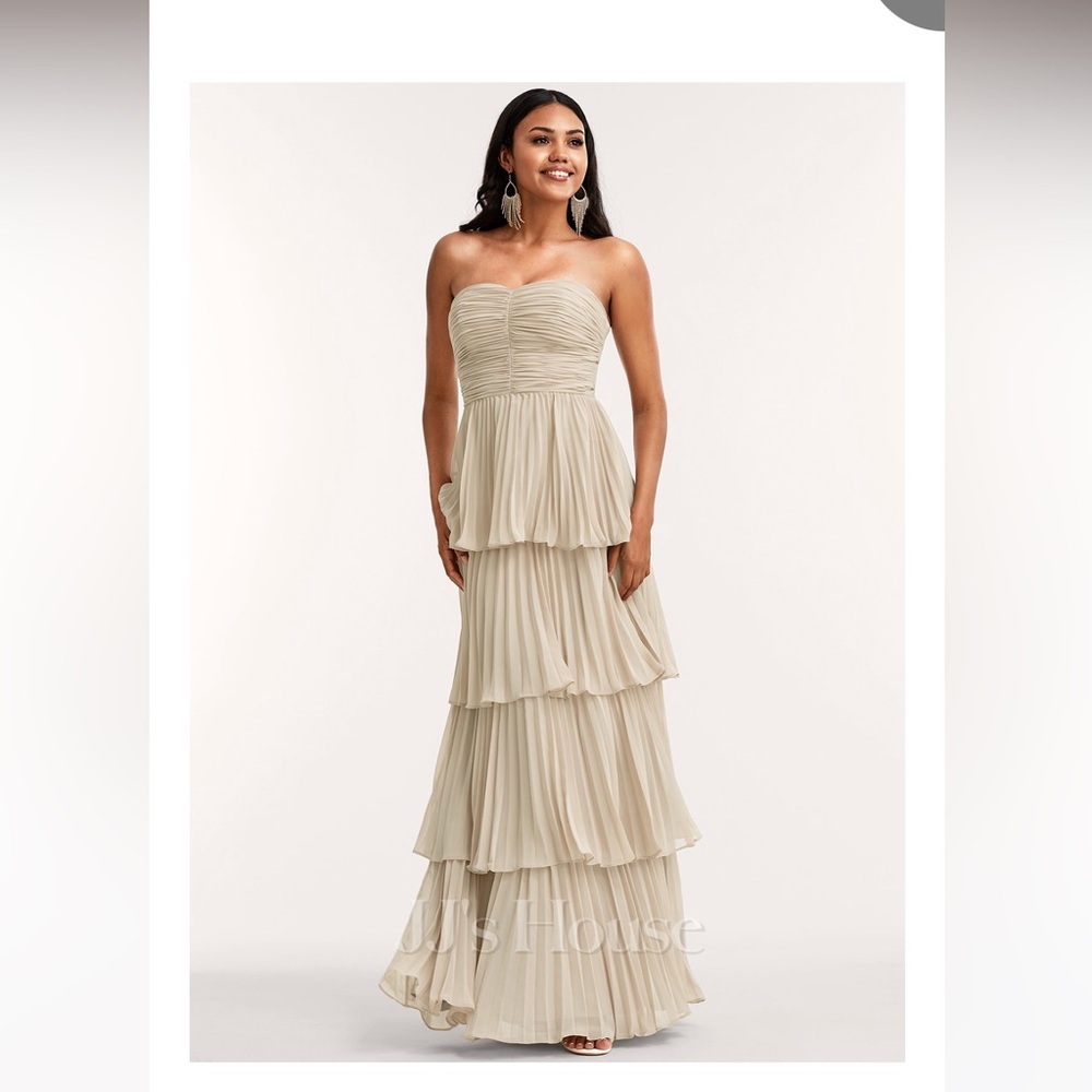 JJs House Strapless Sand Layered Dress - Picture 6 of 7